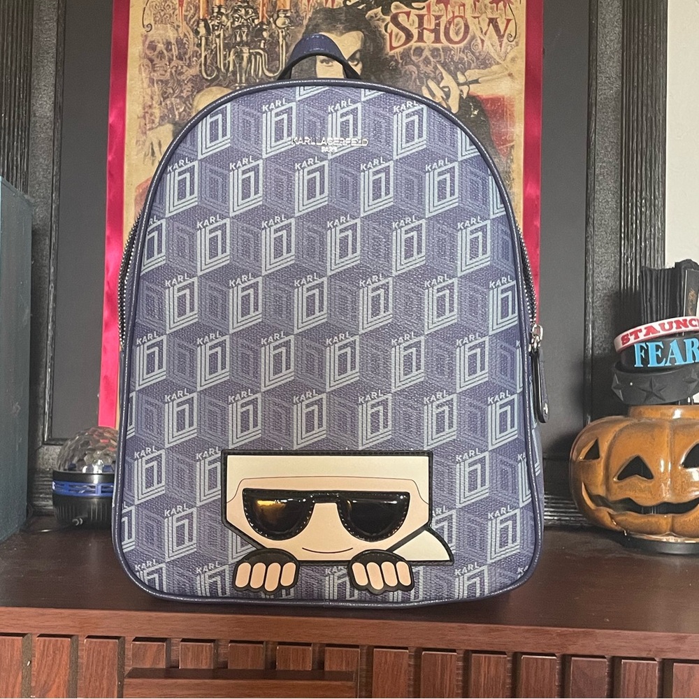 Karl Lagerfeld Navy Geometric Backpack